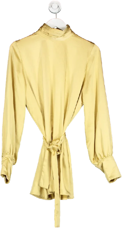 PRETTY LAVISH Yellow Jayda Cowl Neck Dress UK 8