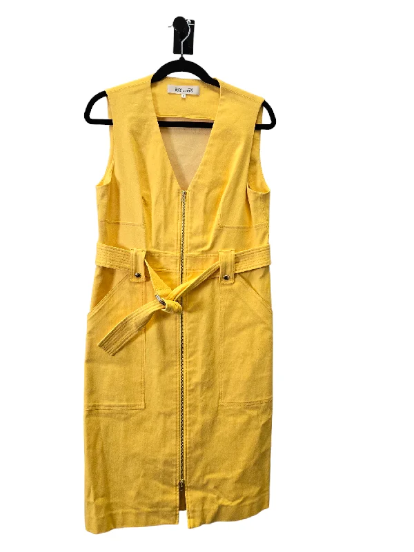 Yellow Dress Designer Diane Von Furstenberg, Size L