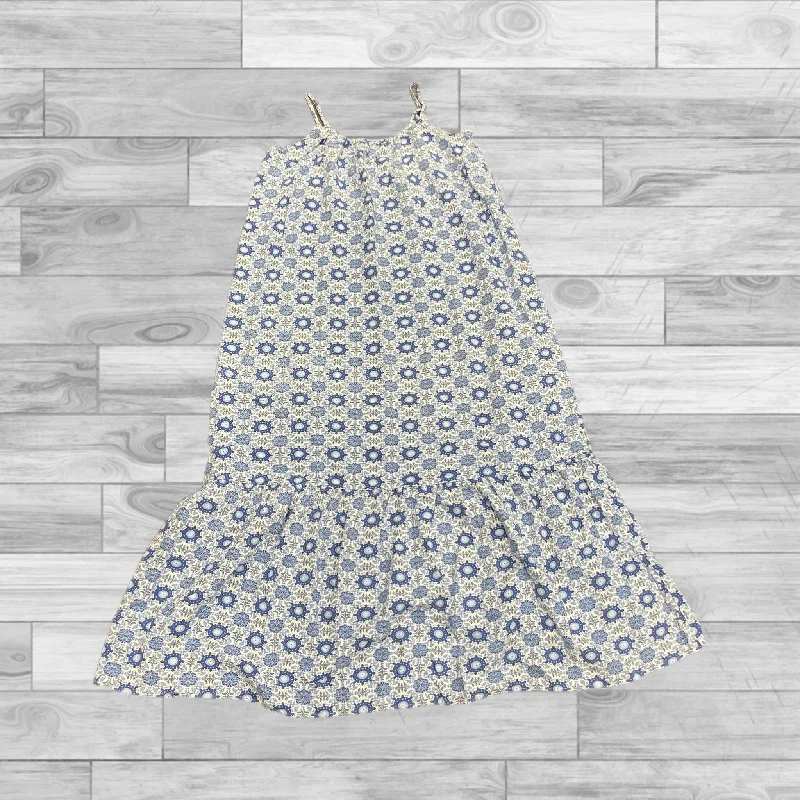 Dress Casual Maxi By Loft In Blue & White, Size: L