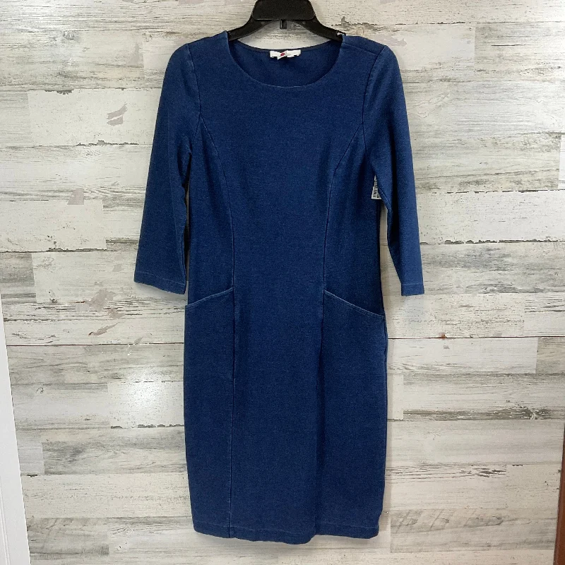 Dress Casual Midi By Boden In Blue Denim, Size: S