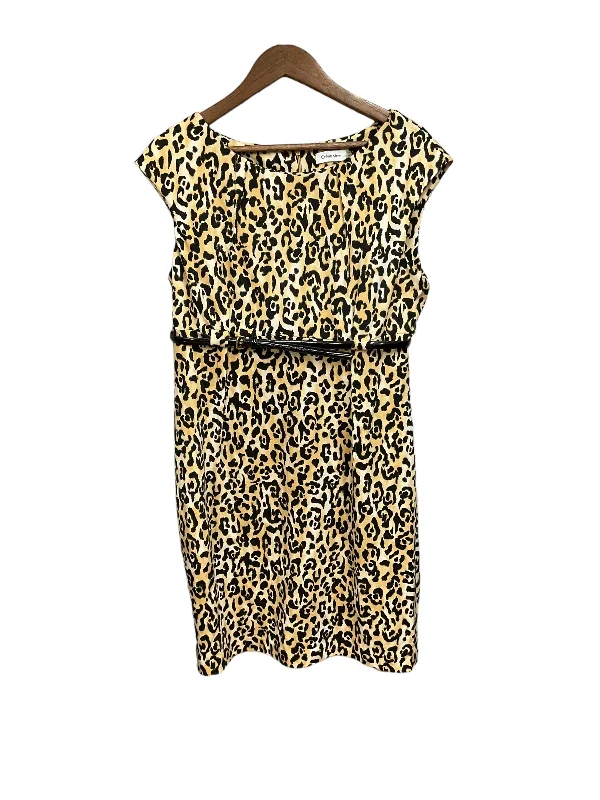 Dress Casual Midi By Calvin Klein In Animal Print, Size: Xl