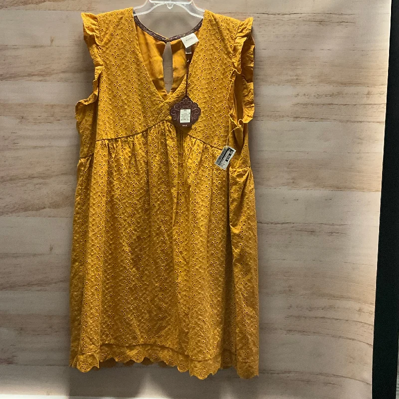 Dress Casual Midi By Knox Rose In Yellow, Size: 2x