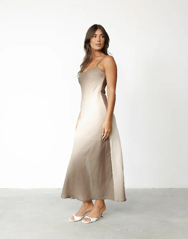 Laila Maxi Dress (Brown ombré)