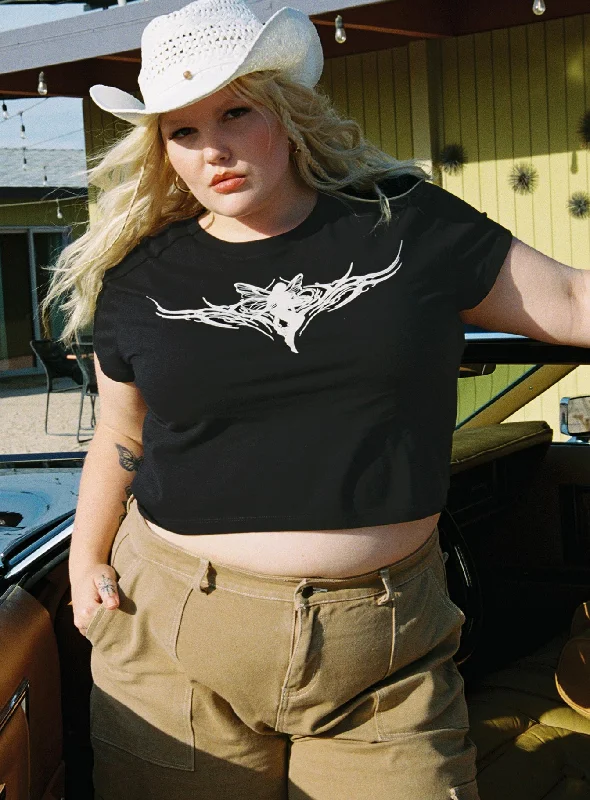 Fairy Wings Shrunken Tee Black Curve