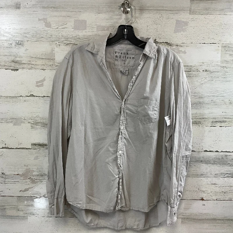 Blouse Long Sleeve By Frank And Eileen In Grey, Size: M