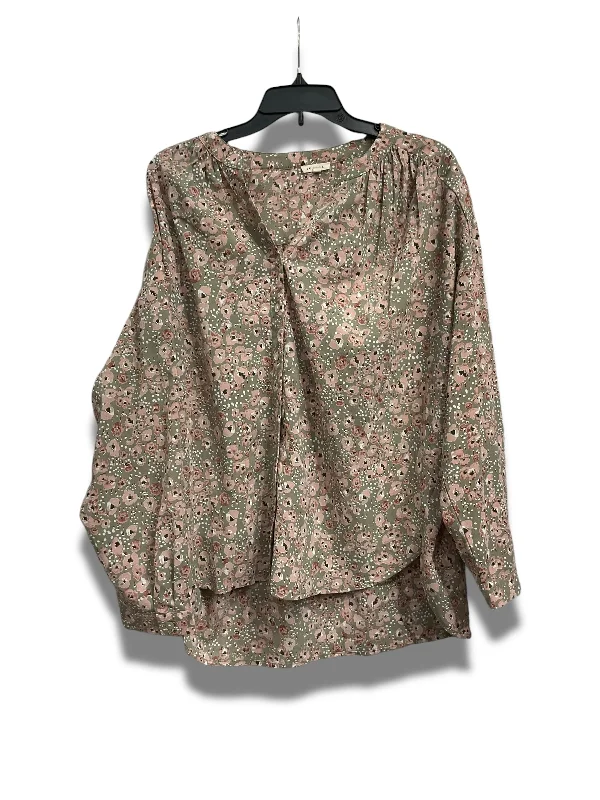 Blouse Long Sleeve By Jodifl In Multi-colored, Size: M