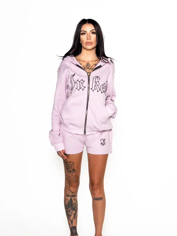 Women's Inked Icon Logo Embroidered Shorts - Pink/Black