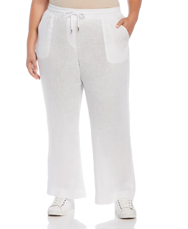 Plus Size Modern Fit Wide Leg Linen Pant