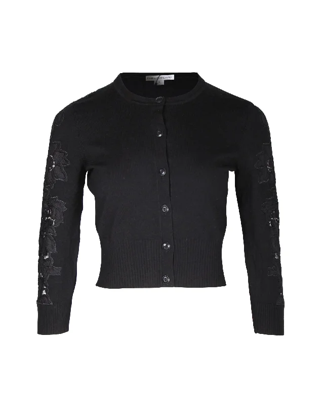 Diane von Furstenberg Doris Cardigan in Black Wool