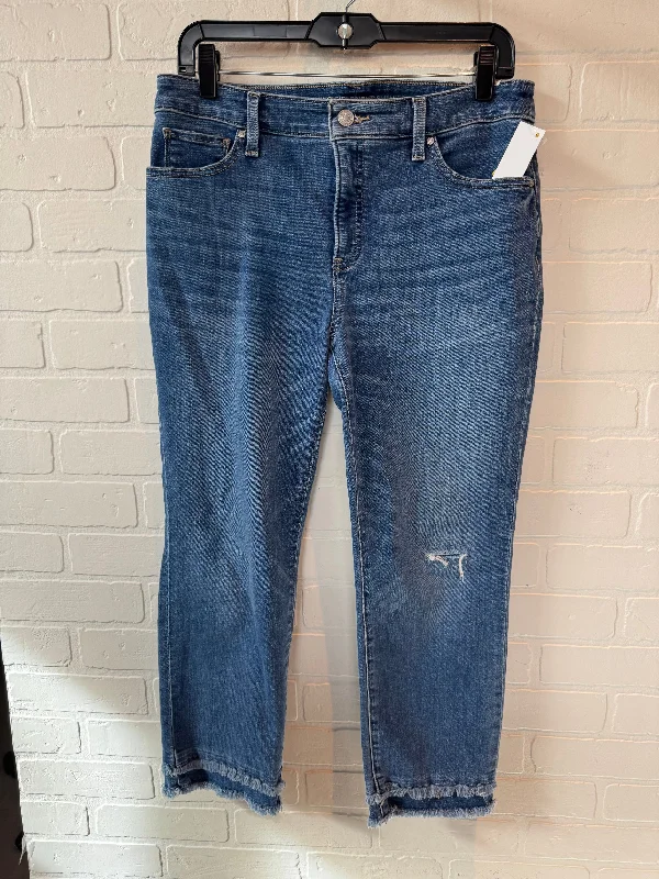 Jeans Cropped By Chicos In Blue Denim, Size: 6