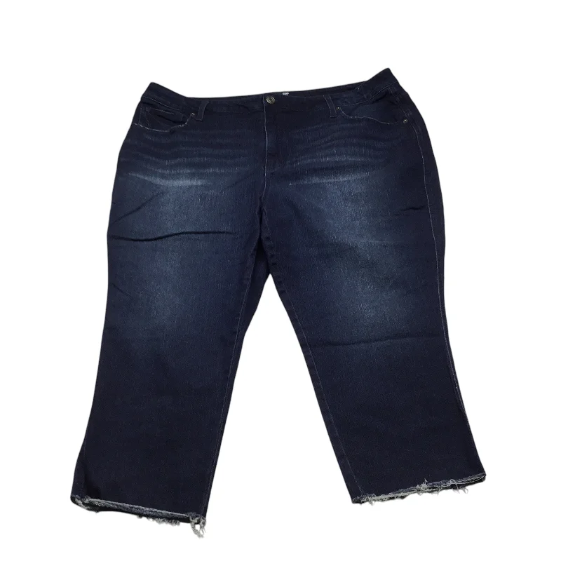 Jeans Cropped By Terra & Sky In Blue Denim, Size: 22