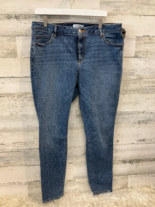 Jeans Skinny By Loft In Blue Denim, Size: 14