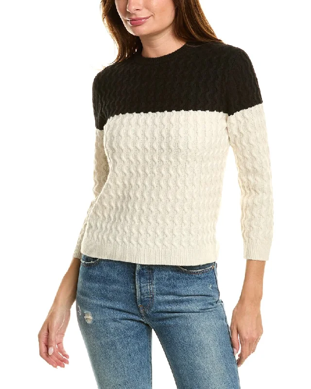 Theory Colorblocked Cashmere Pullover