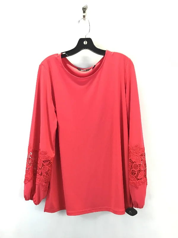 Top Long Sleeve By Dennis Basso Qvc In Red, Size: L