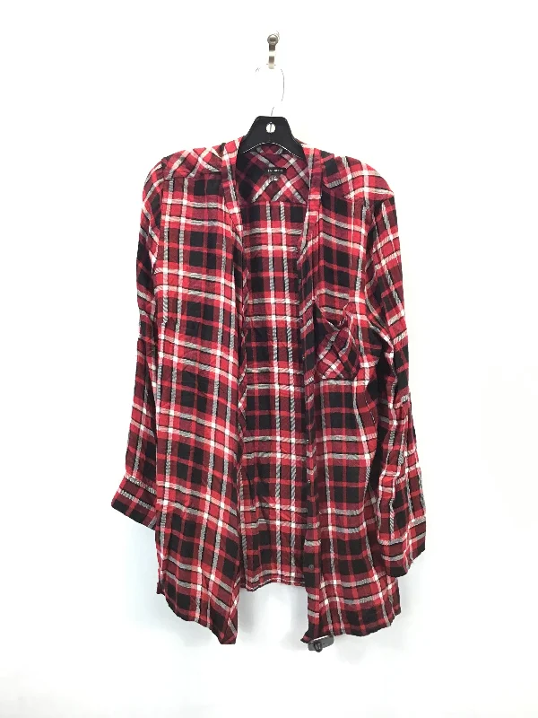 Top Long Sleeve By Talbots In Plaid Pattern, Size: Xl