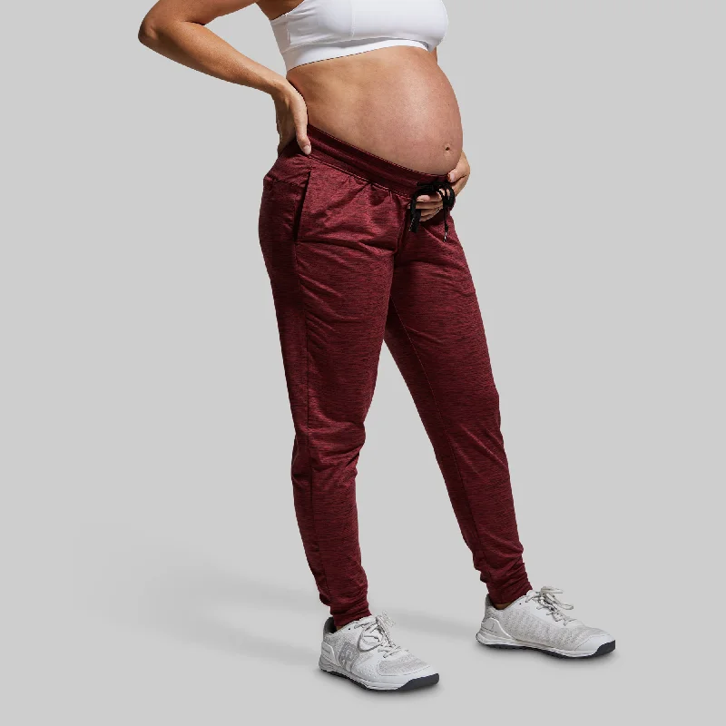 Maternity Rest Day Athleisure Jogger (Maroon)