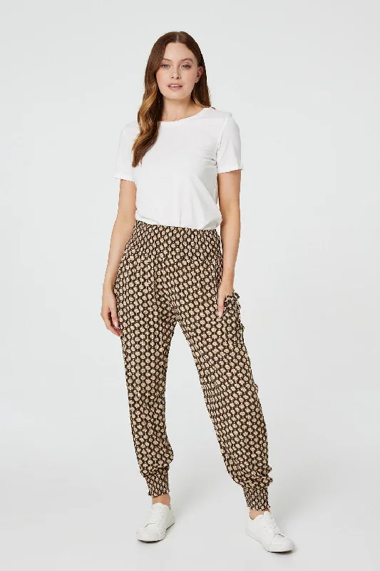 Mosaic Print High Waist Harem Trousers