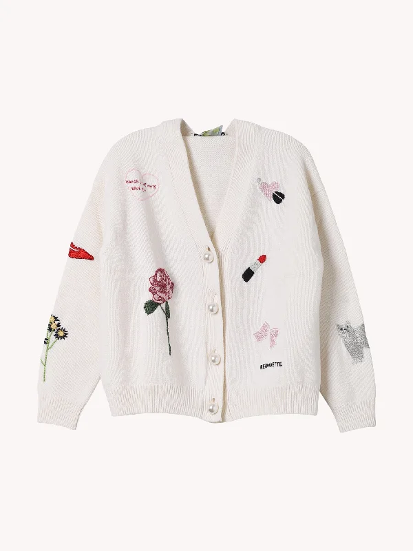 CELESTE EMBROIDERED CARDIGAN